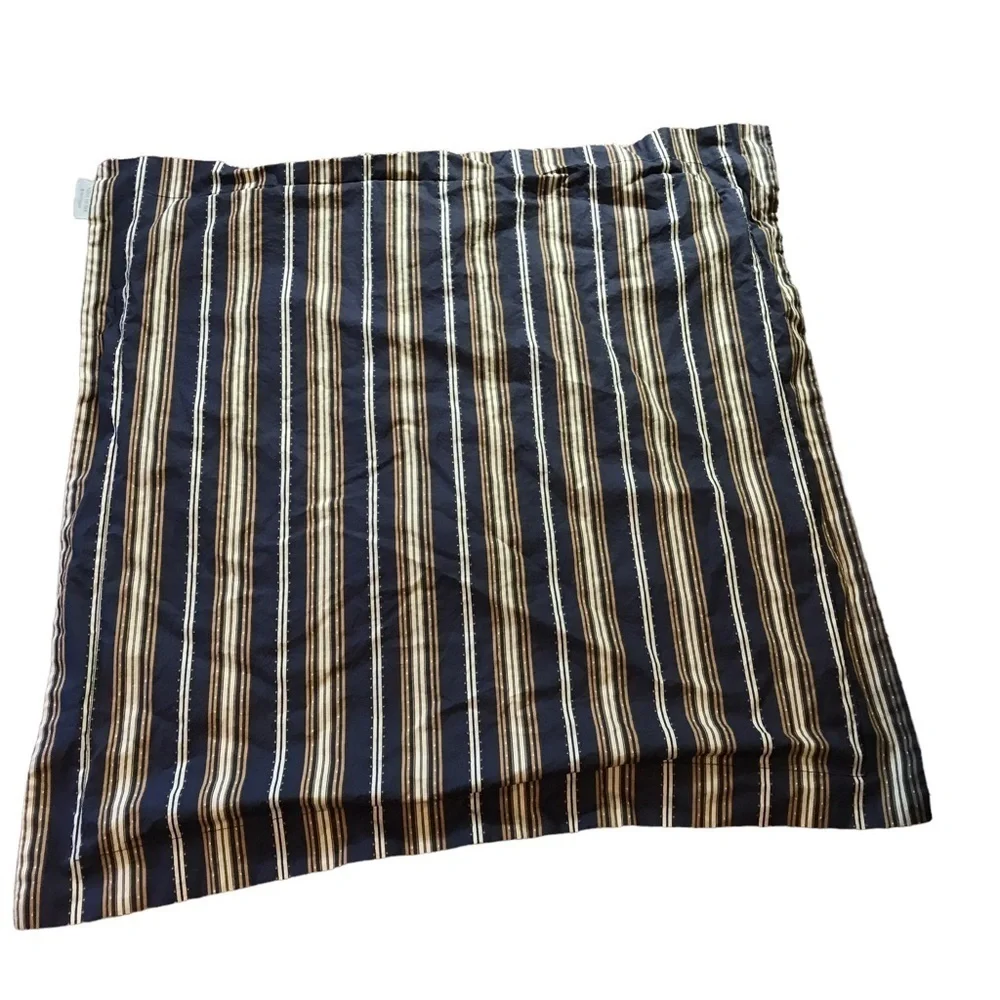 Nina home Nina Campbell large square blue beige stripe pillowcase 25” x 25”